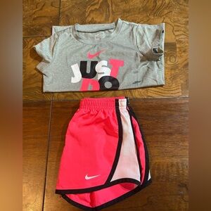 Nike Gray and Pink Athletic Set